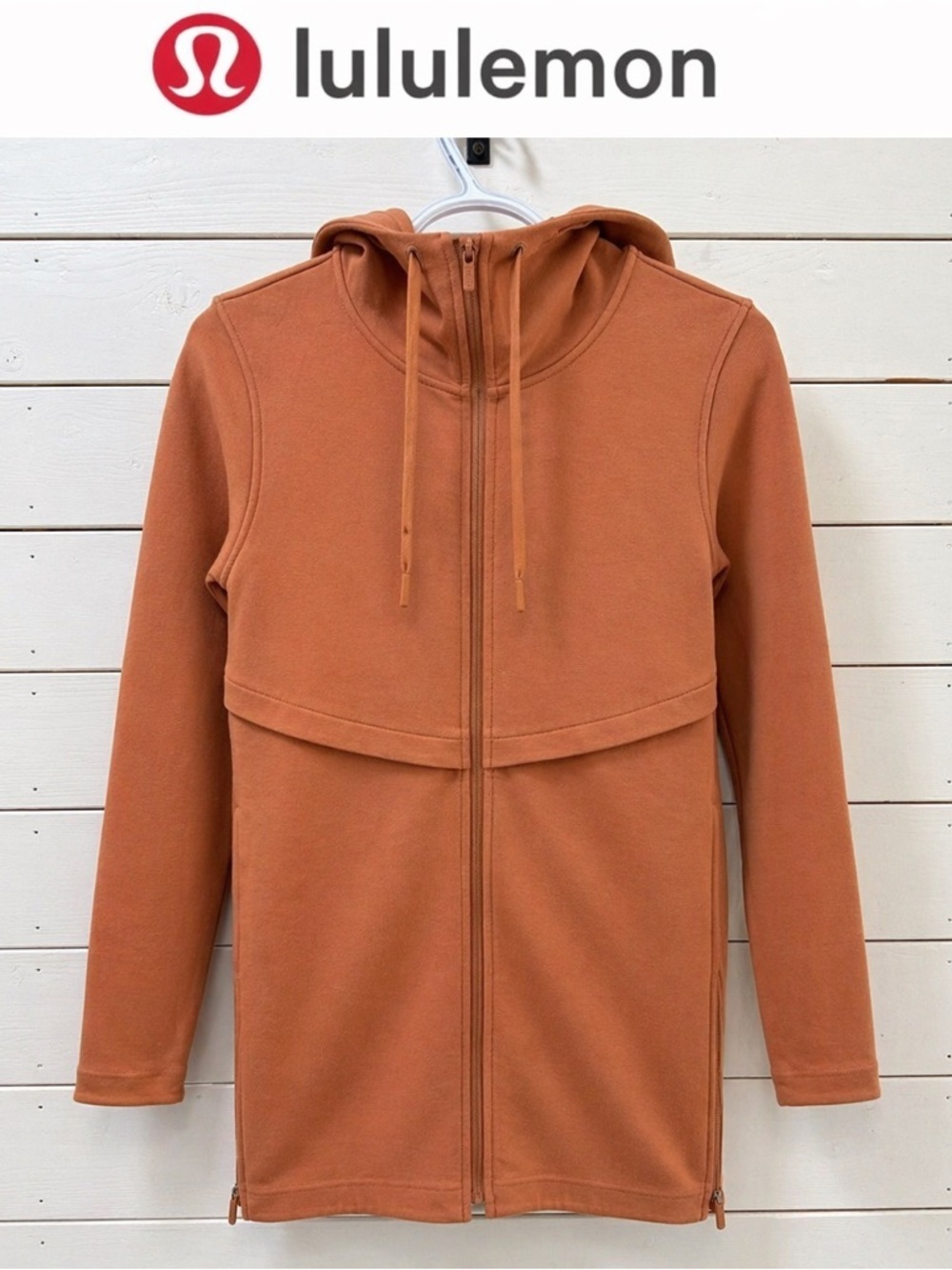 LULULEMON Burnt Orange Long Horizons Hoodie Size 2